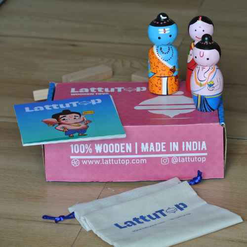 Ganesha Combo - Wooden Peg Dolls and Story Cards (3-9 years)