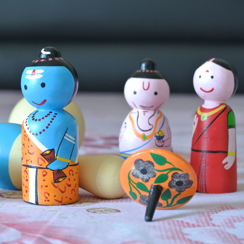 Ganesha Combo - Wooden Peg Dolls and Story Cards (3-9 years)