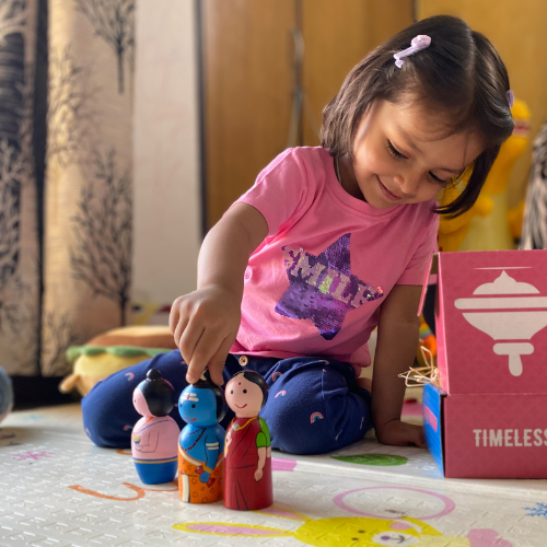 Ganesha Combo - Wooden Peg Dolls and Story Cards (3-9 years)
