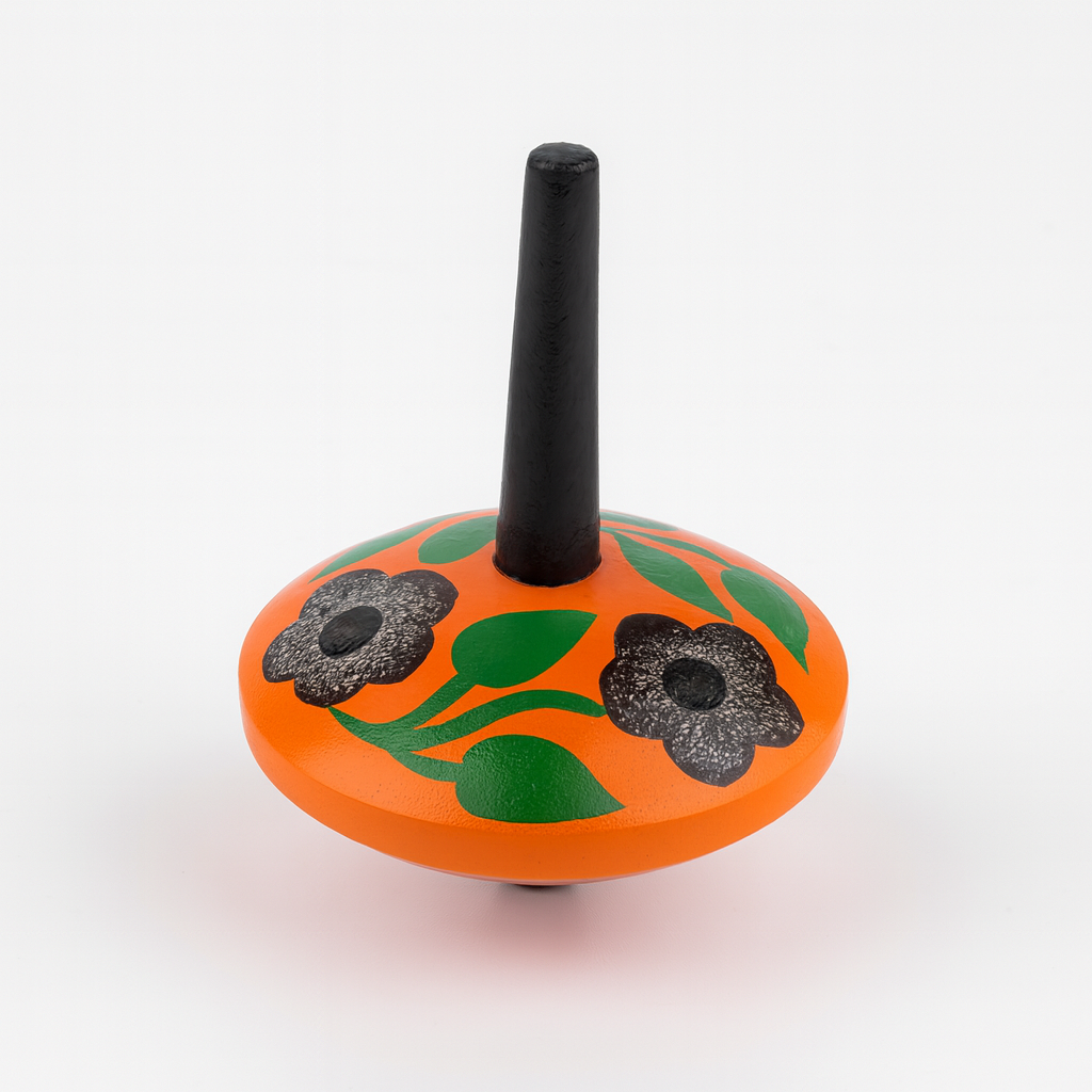 Wooden Hand Spinning Lattu Toy Multicolour - Pack of 5 (3-9 years)