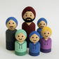 Happy Singh & Co. – Handcrafted Wooden Dolls Set | Traditional Peg Dolls | 6-Piece Decor & Play Set (4”, 3”, 2.5”)