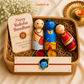 Rakshabandhan Special: Krishna, Radha, Sudama Wooden Peg Dolls with Rakhi Set